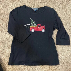 Karen Scott Grandma Ugly Christmas Sweater Large Holiday Truck‎ Tree Sweatshirt